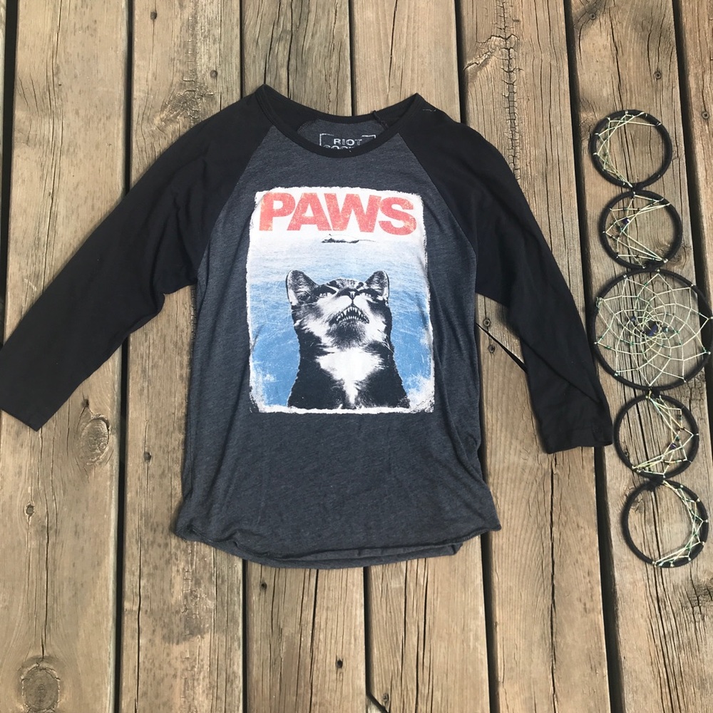 Riot Society PAWS Graphic Baseball Tee